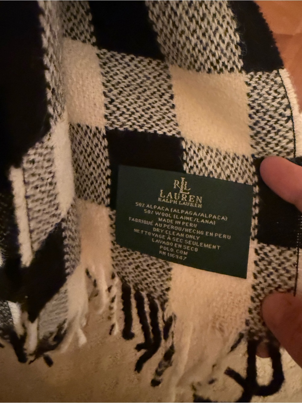 Black and White Check Blanket - Picture 2 of 2